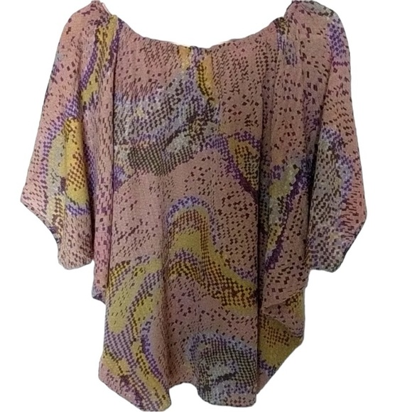 PARKER Women's Silk Pink Metallic Dolman Sleeve Blouse Size X Small - Picture 5 of 12
